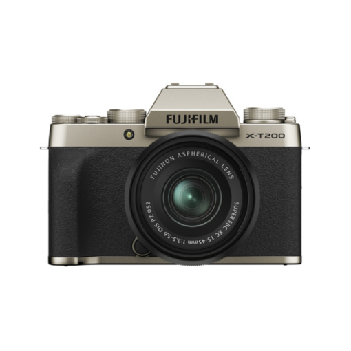 FUJIFILM X-T200 MIRRORLESS DIGITAL CAMERA WITH 15-45MM LENS (CHAMPAGNE GOLD) (Front View)