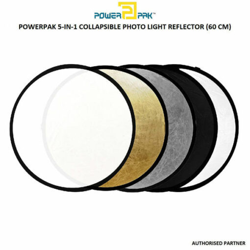 POWERPAK 5 IN 1 RFT05 COLLAPSIBLE PHOTO LIGHT REFLECTOR 60 CM
